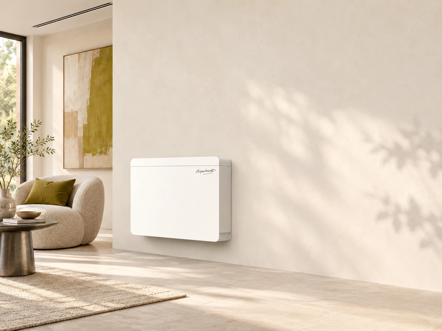 Installed wall-mounted fan coil
